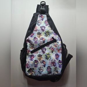 Helluvaboss Pattern Sling Bookbag / Crossbody Backpack- New - Blitz Stolas Fizz